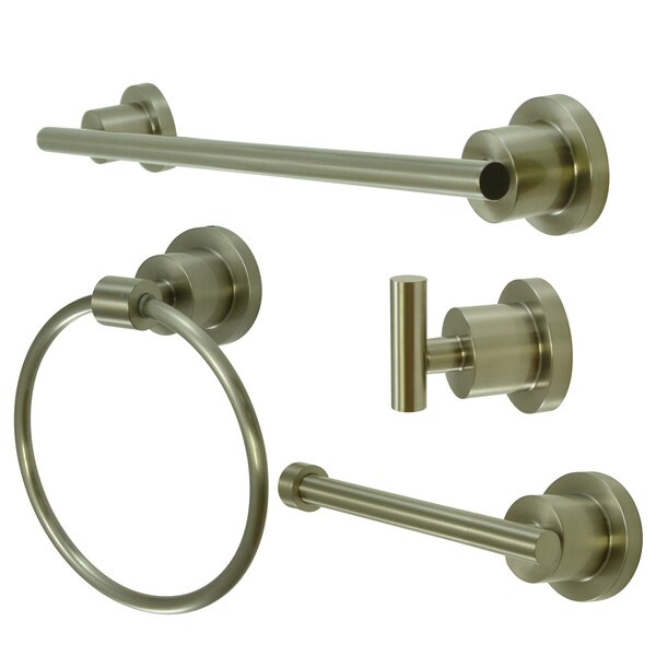 4-Piece Bathroom Accessories Set, Brushed Nickel